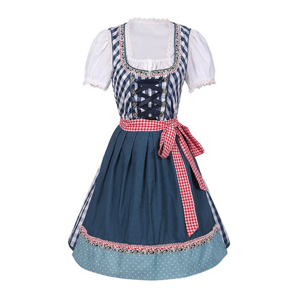Klassisches Blaues Oktoberfest-Dirndlkleid Für Damen