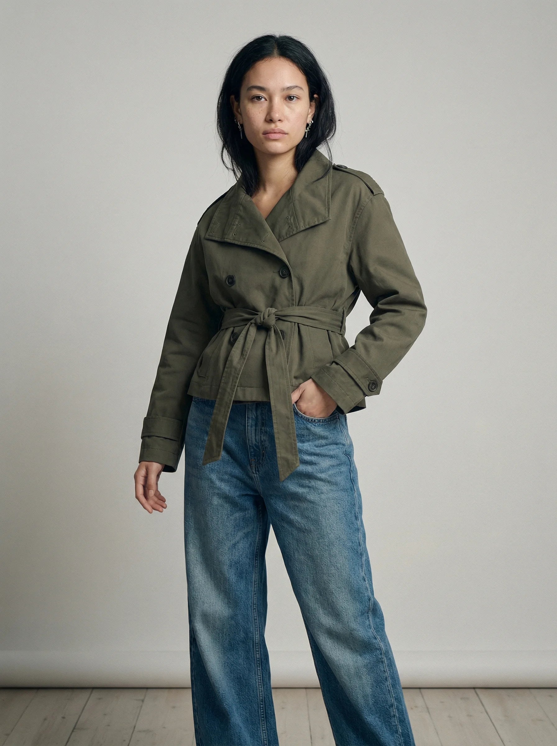 Trenchcoat Damen | Kurzer Schnitt Mit Gürtel