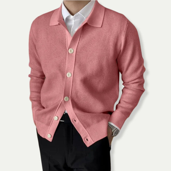 Lässiger Herren-Cardigan Mit Kragen Und Knöpfen | Winter