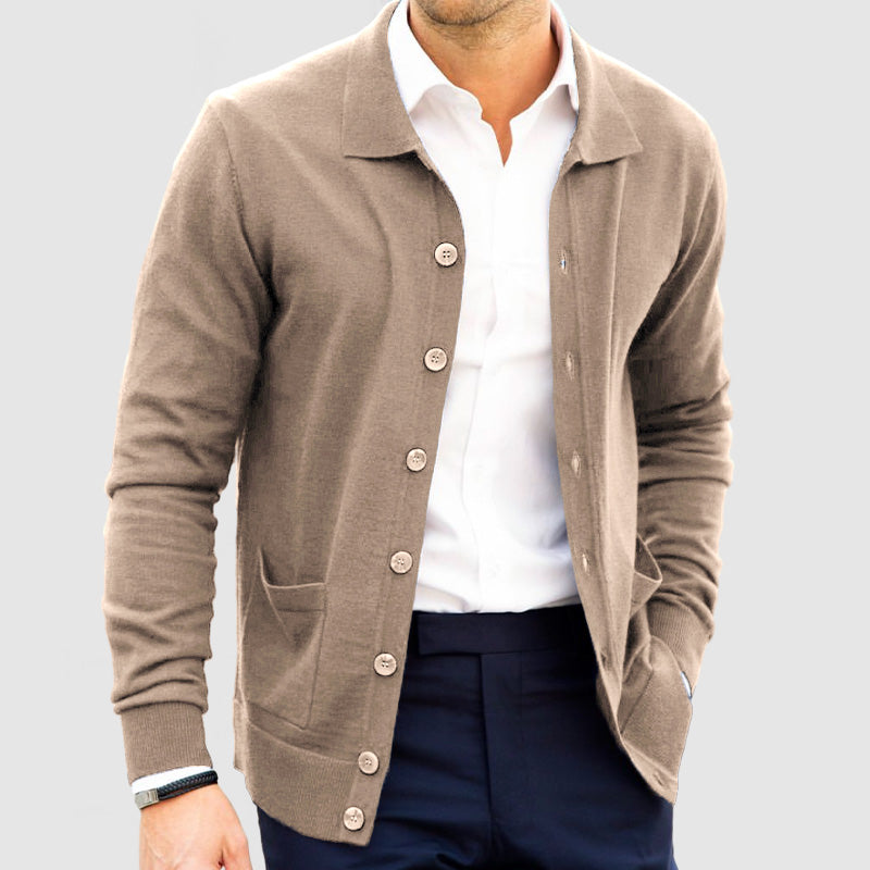 Herren Winter Strickjacke Mit Kragen | Mit Tasche