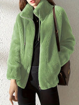 Teddyjacke Mit Stehkragen Für Frauen | Modisch