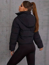 Stylische Cropped Puffer Winterjacke | Langarm