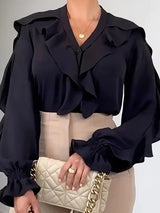 Aya - Weit geschnittene Longbluse Damen