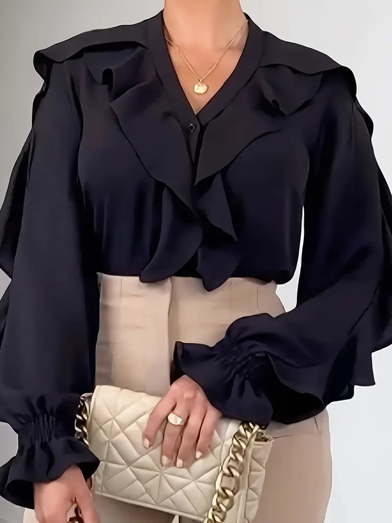 Aya - Weit geschnittene Longbluse Damen
