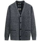 Lässiger Herren-Cardigan Mit V-Ausschnitt Und Knöpfen | Lange Ärmel