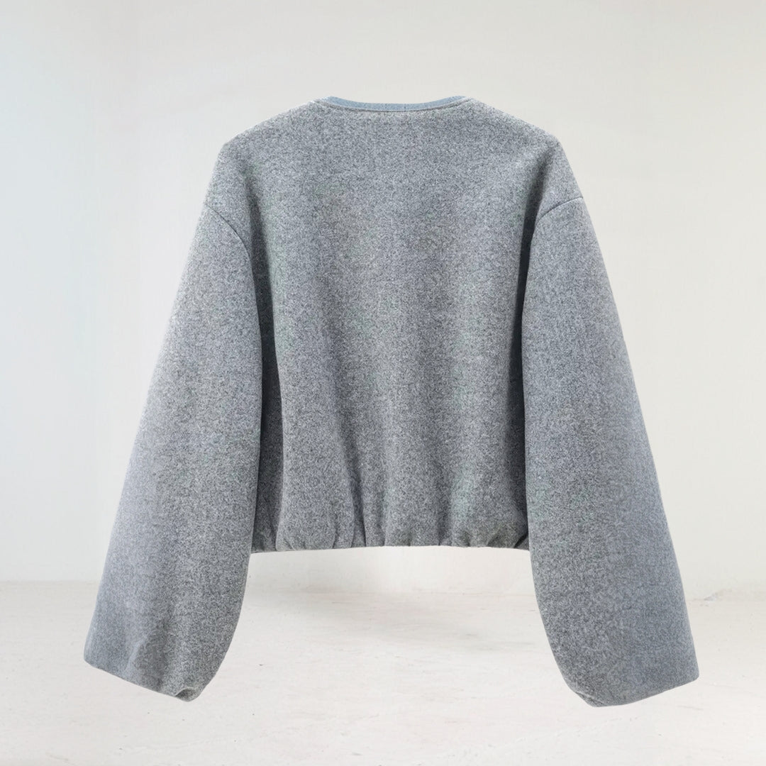 Kurze Damenjacke Mit Rundhalsausschnitt | Lässig