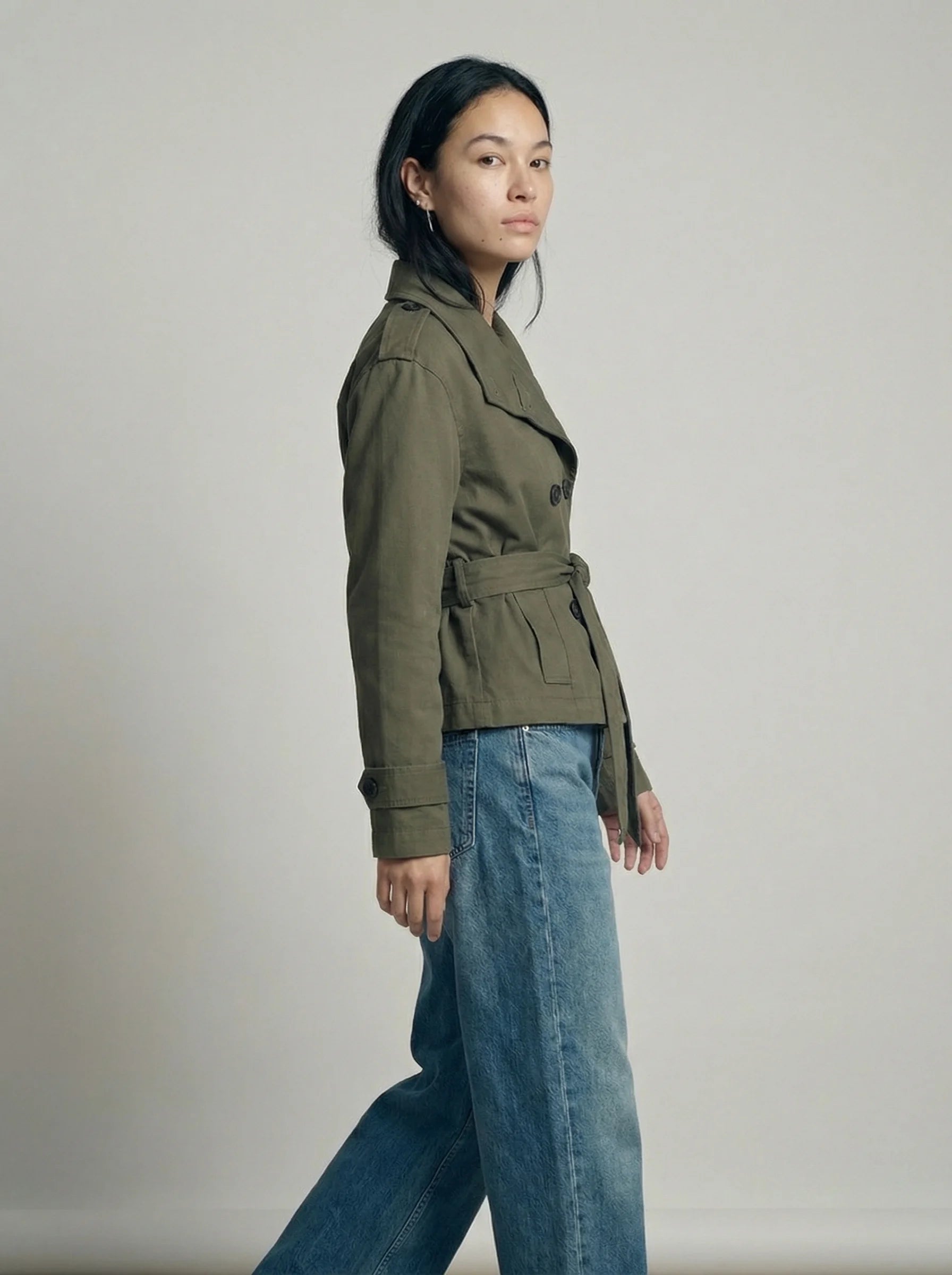 Trenchcoat Damen | Kurzer Schnitt Mit Gürtel