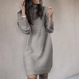 Pulloverkleid Mit Hohem Kragen Für Damen | Herbst