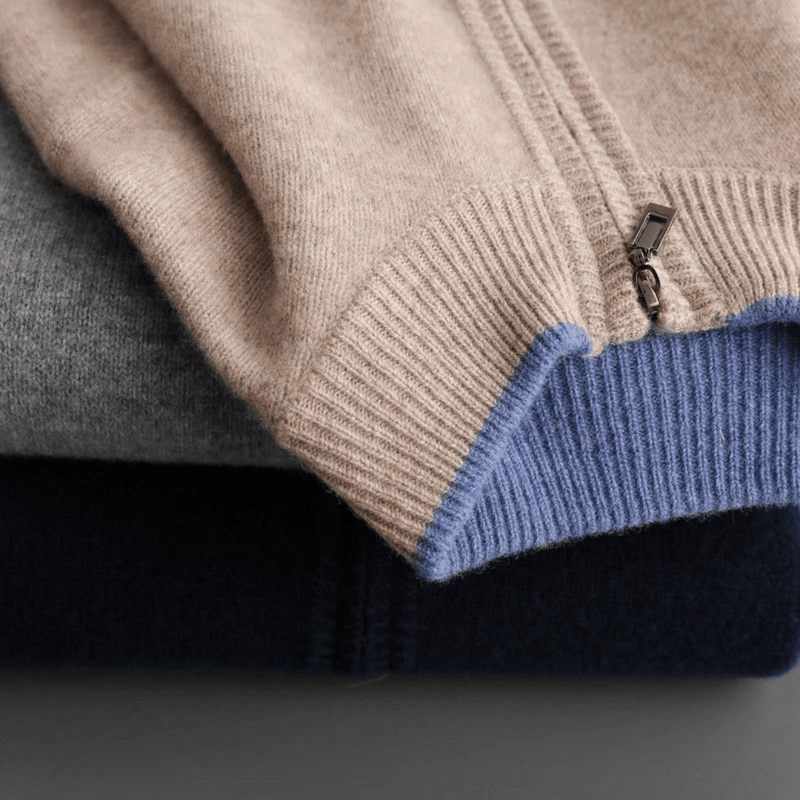 Herren Kaschmir Reißverschlussjacke Für Den Winter | Langarm