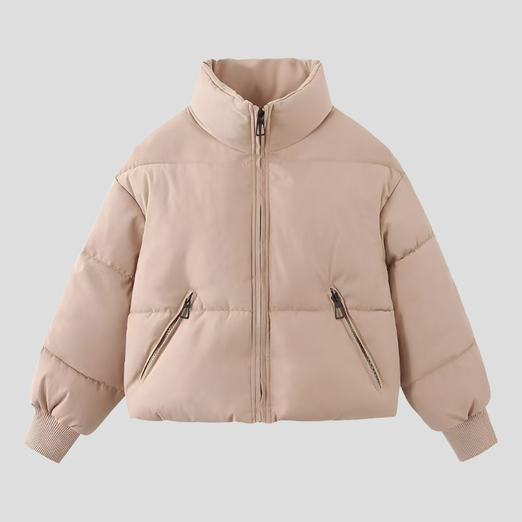 Damen Puffer Winterjacke Mit Hohem Kragen | Gesteppt