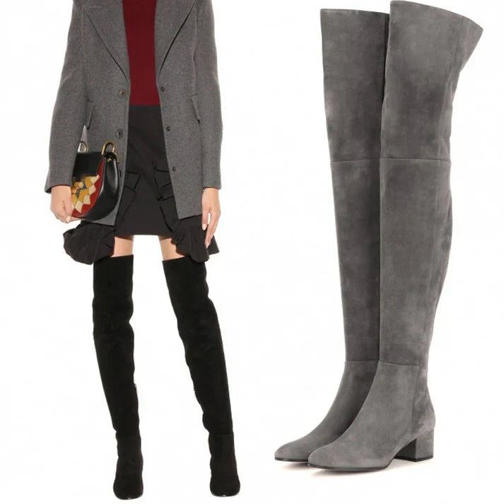 Overknee-Stiefel Für Damen | Quadratischer Absatz