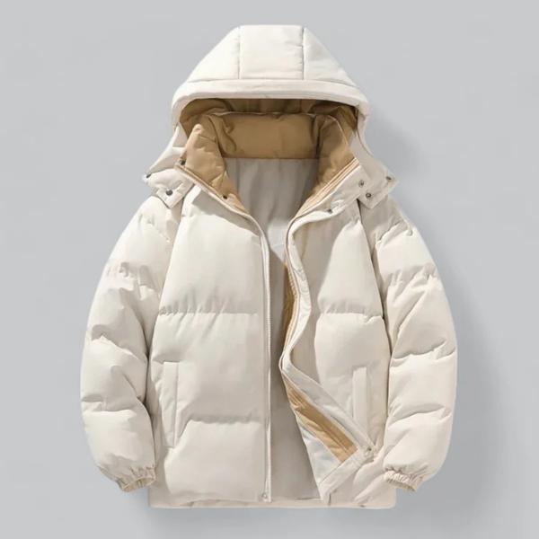 Herren Pufferjacke Mit Kapuze Und Langen Ärmeln | Winter