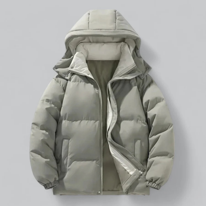 Herren Pufferjacke Mit Kapuze Und Langen Ärmeln | Winter