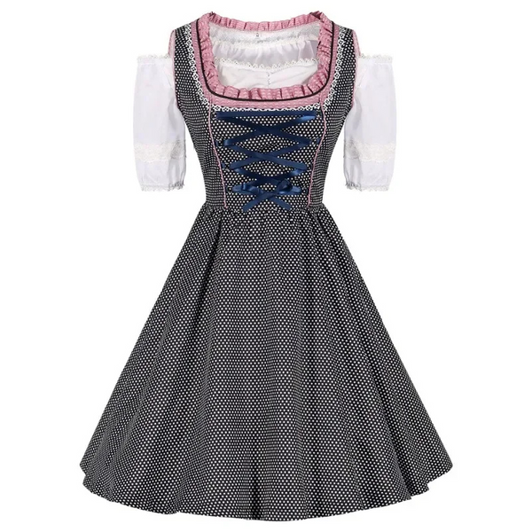 Klassisches Oktoberfest Dirndlkleid Mit Spitzenbesatz