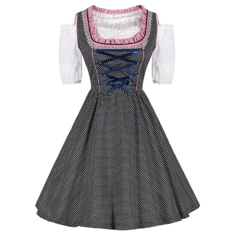 Klassisches Oktoberfest Dirndlkleid Mit Spitzenbesatz
