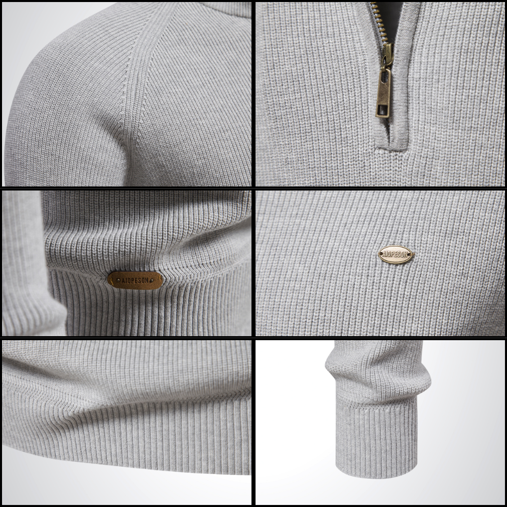Herren Halbzip Pullover | Struktur Stil