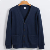 Herren Winter-Cardigan Mit Knopfleiste Und V-Ausschnitt | Mit Tasche
