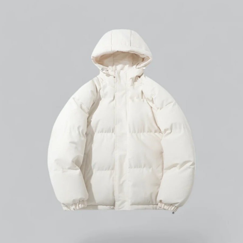 Daunenjacke Mit Reißverschluss Und Kapuze | Winter