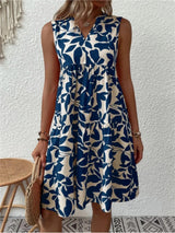 Sommerkleid Mit Blattmuster Für Frauen | Mini