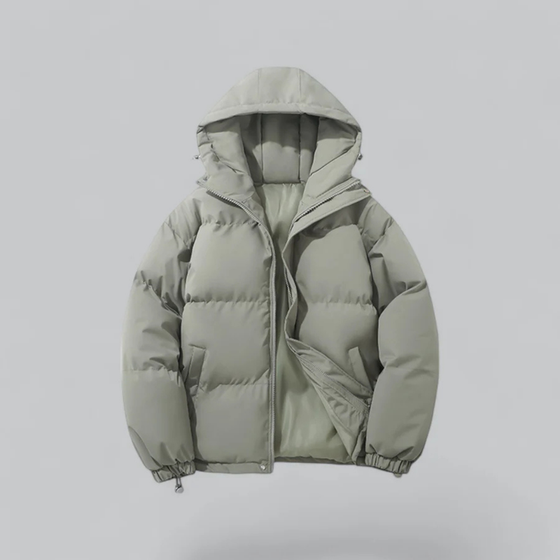 Daunenjacke Mit Reißverschluss Und Kapuze | Winter