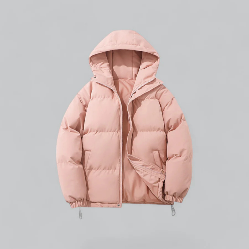 Daunenjacke Mit Reißverschluss Und Kapuze | Winter