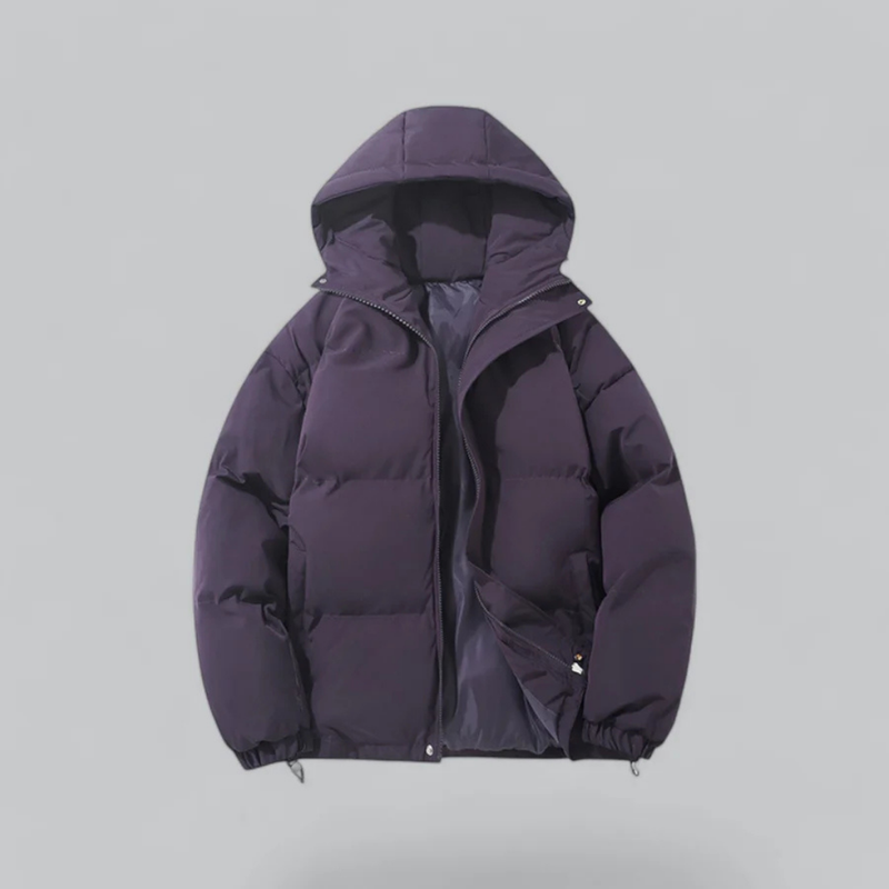 Daunenjacke Mit Reißverschluss Und Kapuze | Winter