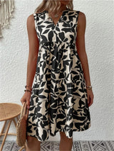 Sommerkleid Mit Blattmuster Für Frauen | Mini
