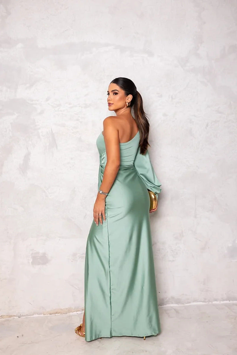 Damen Abendkleid Mit Einem Schulterträger | Seitenschlitz