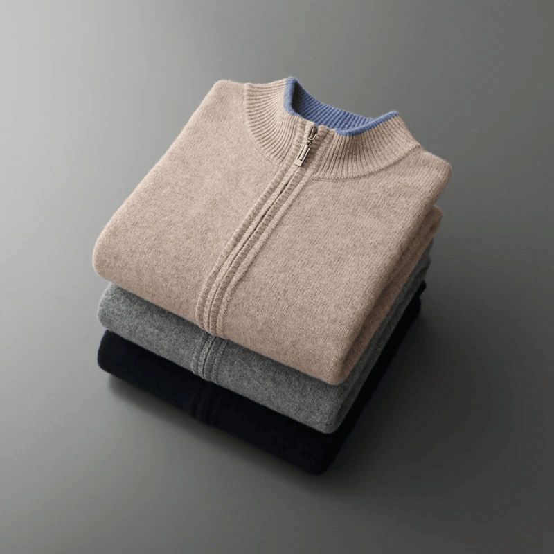 Herren Kaschmir Reißverschlussjacke Für Den Winter | Langarm
