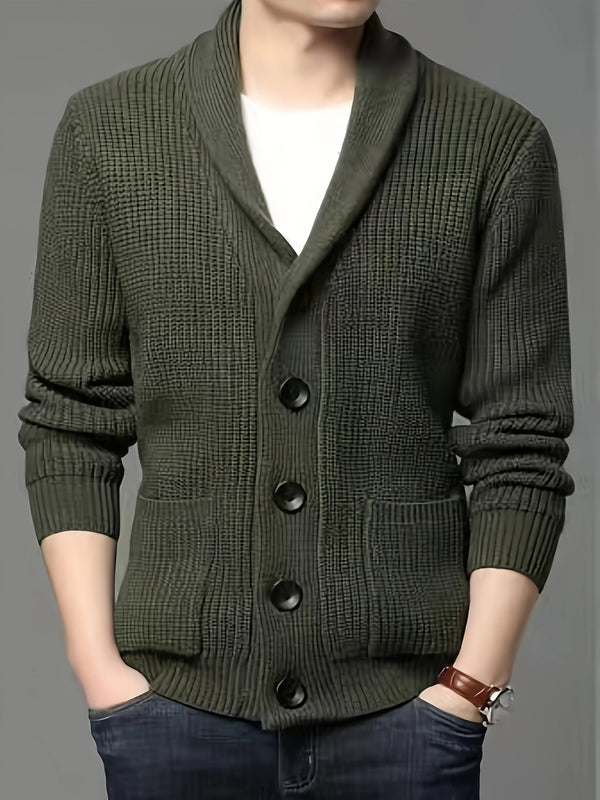 Winter-Cardigan Mit Langen Ärmeln Für Herren | Mit Knopf
