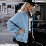 Denimjacke Mit Reißverschluss Für Damen | Übergröße