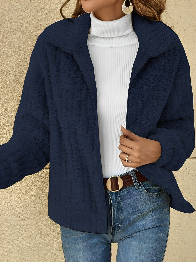 Teddyjacke Mit Hohem Kragen Für Frauen | Warm