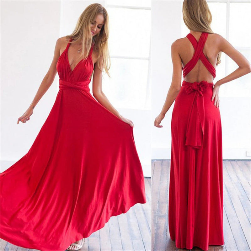 Elegantes Damenkleid Mit Schmetterlingsausschnitt | Maxi