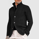 Gerippter Strickblazer Mit Stehkragen Für Herren | Lange Ärmel