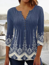 Blumenbluse Mit V-ausschnitt Für Frauen | Elegant
