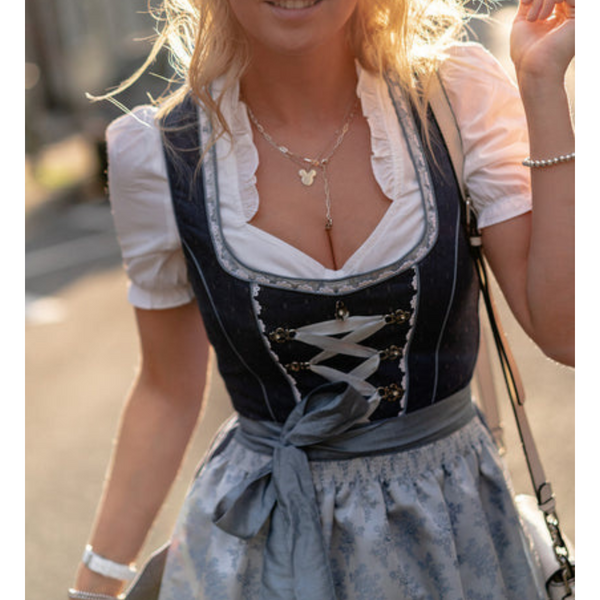 Graues Oktoberfest Dirndlkleid Für Damen | Traditionell