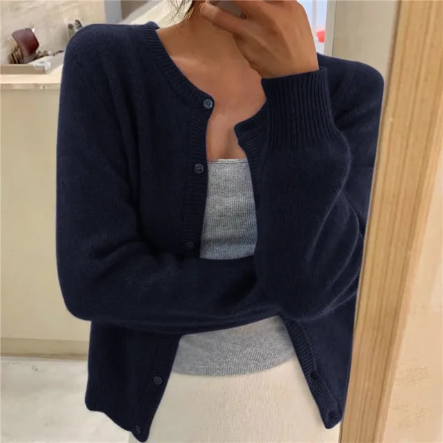 Damen Kaschmir Strickjacke Mit Knöpfen | Winter