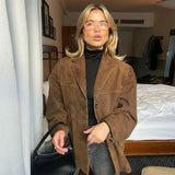 Vintage-Lederblazer Für Damen | Mit Kerbrevers