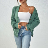 Winterliche Strickjacke Mit Knöpfen Für Damen | Langarm