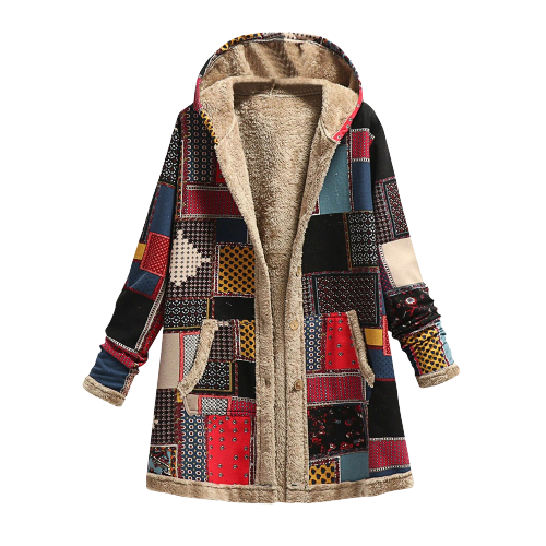 Mehrfarbige Damenjacke Mit Tasche | Langarm