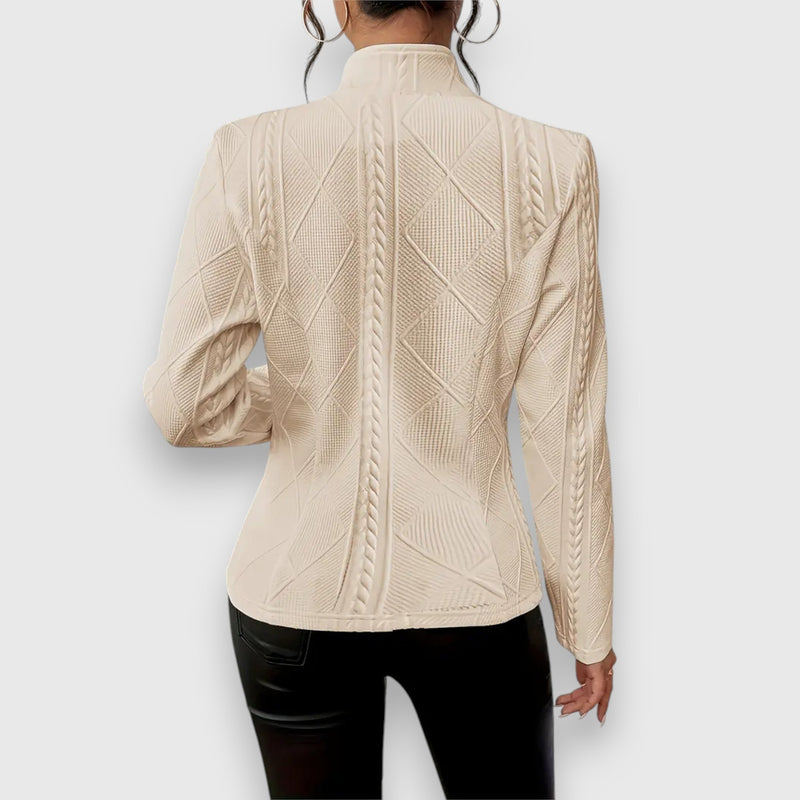 Langärmliger Strickblazer Für Damen | Button-Down