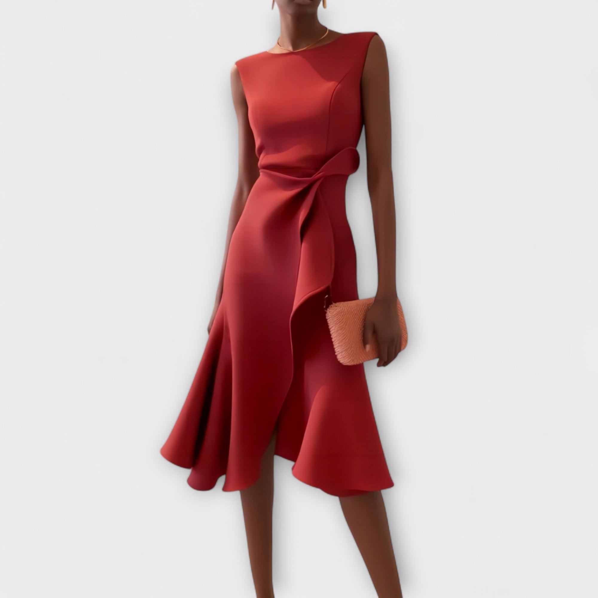Hochzeitsgast Kleid Damen | Midikleid Mit Asymmetrischem Wickeldetail