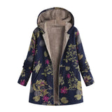 Gemusterte Damenjacke Mit Kapuze | Winter