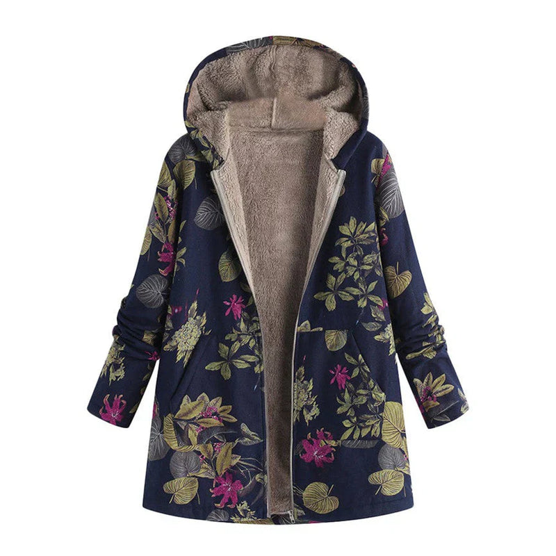 Gemusterte Damenjacke Mit Kapuze | Winter