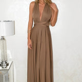 Elegantes Damenkleid Mit Schmetterlingsausschnitt | Maxi