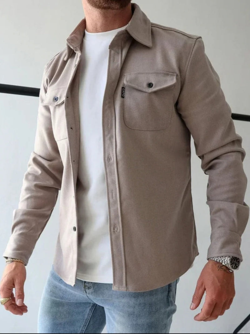 Roman | Stylische Hemdjacke Für Männer | Langarm