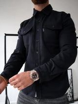 Roman | Stylische Hemdjacke Für Männer | Langarm