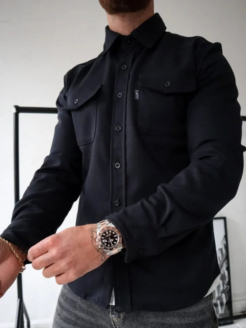 Roman | Stylische Hemdjacke Für Männer | Langarm