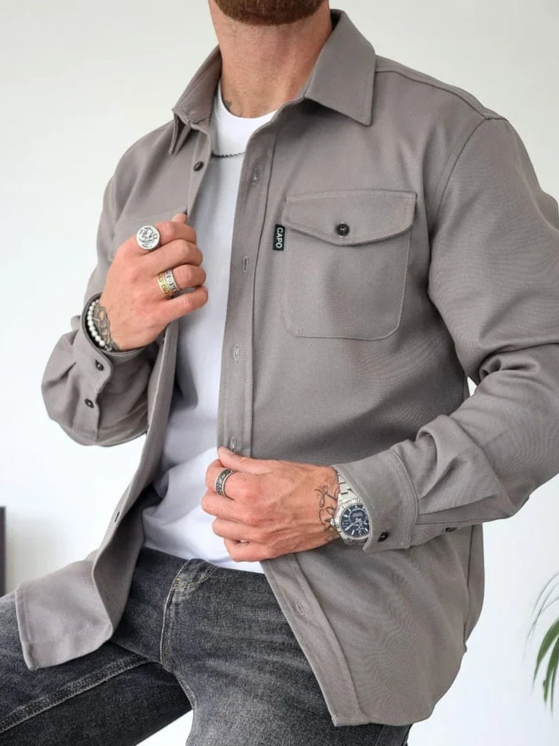 Roman | Stylische Hemdjacke Für Männer | Langarm