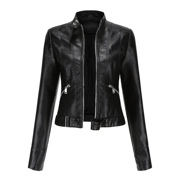 Wasserdichte Kurze Bikerjacke Für Frauen | Langarm